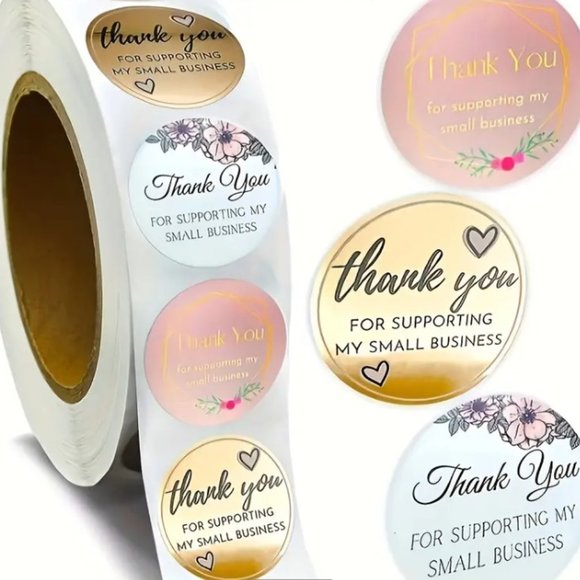 Other - 500 pcs/Roll Thank You Stickers For Small Business & Your Poshing Needs!